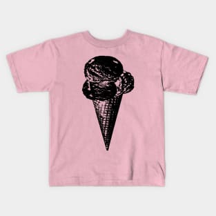 Black Candy Ice Cream Design Kids T-Shirt